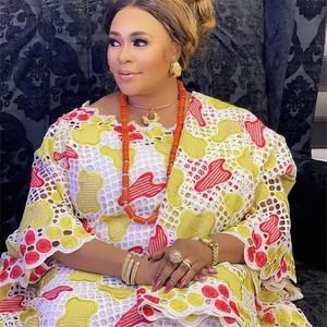Beautifical africano de lujo de moda bordado <span class=keywords><strong>Guipur</strong></span> tela Dashiki Ankara encaje africano <span class=keywords><strong>vestido</strong></span> de fiesta musulmán Maxi <span class=keywords><strong>vestido</strong></span> ML95Q76 - Product Image 3