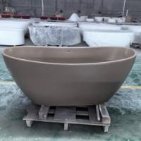 Prix d'usine Baignoire kaki moderne autoportante de luxe à surface solide Baignoire en résine de pierre artificielle de taille personnalisée