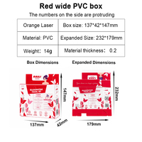 Boîte cadeau en PVC de qualité supérieure, rouge et blanche, emballage large en plastique pour produits de beauté et boutiques de tabac, avec design latéral saillant