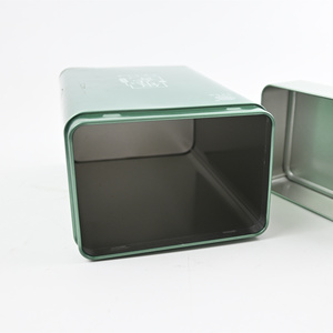 Wholesale Printed Rectangular Tea Tin Container Matte Body <b>Silver</b> <b>Top</b> Metal Tin Can for Bulk Chinese Tea Brand Packing - Product Image 1