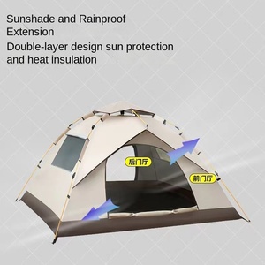 <strong>Camping</strong> Outdoor Automatic Travel Tent Lightweight Folding Sun Protection Oxford Four-season Two Doors Windows 2-4 Person - Product Image 3