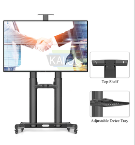Carrito Móvil para TV de Acero Inoxidable ZENO con Ruedas, Ideal para Habitaciones de Hotel, Soporte de Piso VESA 700x400, Carrito AV <span class=keywords><strong>191</strong></span> - Product Image 3