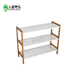 Custom-made multi-functional bamboo <b>trolley</b> for kitchen, living room, and bedroom; floor-standing bamboo storage rack and shoe - Product Image 3