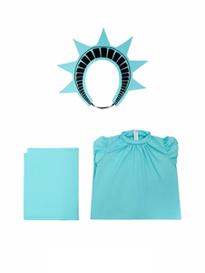 Venta al por mayor Purim Halloween carnaval actuación princesa vestido antiguo griego romano túnica niño Estatua de la libertad disfraz para niñas - Product Image 2