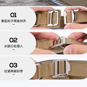 Collar Táctico para Perro con Asa Ajustable, Collar de Nailon de Camuflaje con Asa de Control y Hebilla Metálica Resistente para Perros - Product Image 5