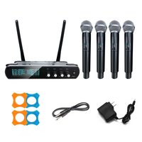 Système de Microphone Sans Fil UHF 4 Canaux avec Suppression du Bruit pour Scène KTV Professionnelle et Usage Karaoké