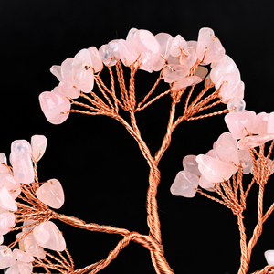 Handmade Crystal Money <b>Tree</b> Raw Rose Quartz Base Natural Amethyst Tumbled Stone <b>Gem</b> <b>Tree</b> for Fengshui - Product Image 4