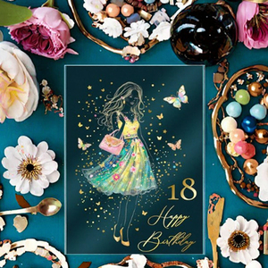การ์ดวันเกิด Joli Coon Stationery รุ่น STARDUST Lady Premium สำหรับวันเกิดครบรอบ 18 ปี ของสาวๆ พร้อมซองกระดาษอย่างดี พิมพ์ลายด้วยเทคนิคซิลค์สกรีน - Product Image 2
