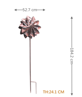 Double piquet cinétique 3D en métal pour décorations de jardin, attrape vent pour l'extérieur