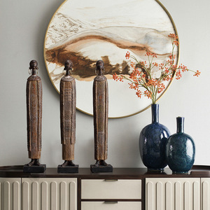 African Tribal Art Woman Figurine Abstract Geometric Pattern Synthetic Resins Tabletop Decoration Sculpture - Product Image 2