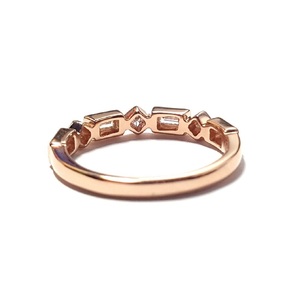 Bague de mariage fine en or rose 18 carats avec diamants véritables sertis en baguette, fabrication directe d'usine en Chine, pour femme, pour les fêtes - Product Image 3
