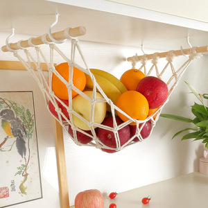 100% Cotton Rope Hanging Fruit Veggies Hammock Macrame Fruit Basket Handmade Macrame Boho Decor