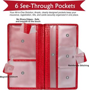 Portadocumentos <span class=keywords><strong>de</strong></span> Viaje para <span class=keywords><strong>Auto</strong></span>, Unisex, en Cuero PU con Diseño <span class=keywords><strong>de</strong></span> Cocodrilo, para Tarjeta <span class=keywords><strong>de</strong></span> Registro y Seguro <span class=keywords><strong>de</strong></span> Vehículo, OEM - Product Image 4