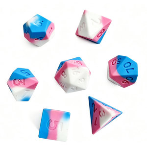 Cute Stress Relief <b>Squishy</b> DND Dice Sets D4-D20 Polyhedral Silicone DND Dice Set Bulk OEM ODM Available for D&D TRPG Gift - Product Image 1