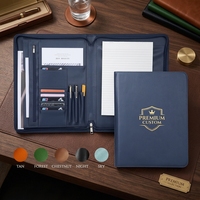 Portafolio Personalizado Pofeis, Tamaño A4, para Conferencias, Negocios, Oficina, con Cubierta de Cuero PU, para Facturas, Presentaciones, Firmas y Archivos