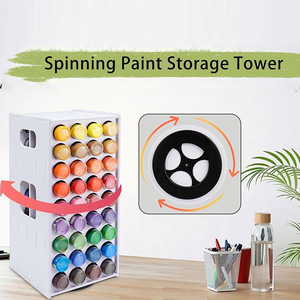 Rotating Paint Storage Rack 72 Hole Large Capacity Desktop Marker Organizer Multi Compartment <b>Pen</b> Holder Display Stand - Product Image 4