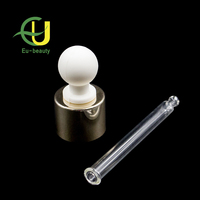 Nouveau Design 18/410 En Aluminium Brillant Ruban-En Plastique Pipette En Verre Bouchon Compte-gouttes Couvercle Avec Forme De Boule Silicone Ampoule