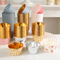 Usine source, vente en gros, PET, 50 pièces, moules à muffins jetables, moules à cupcakes, moules à cupcakes en aluminium, supports à pudding