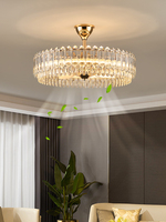 Lustre moderne design simple suspension de luxe salon lumière décorative en cristal ventilateur de plafond Led avec lumière