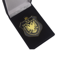 Médaille de football 3D en métal plaqué or personnalisée de haute qualité pour club de football KF Shqiponja, avec thème sportif
