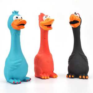Giocattolo di masticazione del cane di pollo cigolante all'ingrosso dei giocattoli del lattice naturale del cane da compagnia di alta qualità - Product Image 3