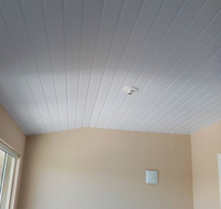 Panneau de plafond en PVC pas cher, panneau mural en PVC stratifié bois, dalles de plafond pour la décoration intérieure