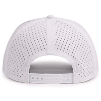 Casquette de baseball unisexe en nylon imperméable avec logo personnalisé, style sportif, 5 panneaux structurés, perforations découpées au laser, respirante