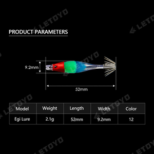 Señuelos de Pesca LETOYO LT130821 Mini Squid SABIKI, 2.1g 52mm, <span class=keywords><strong>Egi</strong></span> Luminoso, Señuelos de Pesca que Brillan en la Oscuridad - Product Image 2