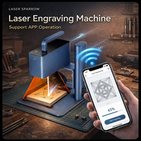 Machine de marquage laser portable Laser Sparrow H3 à lumière bleue, haute performance, compatible avec l'application, pour les petites entreprises et l'usage domestique