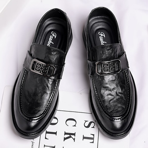 <span class=keywords><strong>Mocasines</strong></span> de vestir formales de corte alto, tallas 38-44, de cuero vacuno de dos capas, con suela de EVA y goma, negros, ligeros, con punta, sin cordones, para hombre, ideales para bodas indias. - Product Image 4