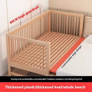 Grande rambarde de lit en bois de hêtre personnalisée pour garçon célibataire Chevet de bébé élargi en bois massif épissé pour le salon des enfants - Product Image 6