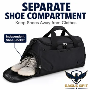 Sac unisexe imperméable en Oxford avec logo personnalisé, grande capacité, séparation sec/humide, sangle réglable pour voyage, natation, entraînement, gym, sport - Product Image 3