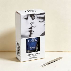 Quick Ship UV Finished Window Nail Polish Box High <b>Gloss</b> Cardstock Packaging with <b>Clear</b> Panel for Nail Care - Product Image 1