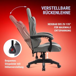 <span class=keywords><strong>Fauteuil</strong></span> de bureau ergonomique et de jeu rembourré avec dossier réglable, housse en tissu respirant et durable pour la maison et le bureau - Product Image 4