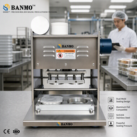 Machine de scellage semi-automatique pour barquettes en aluminium BANMO, contrôle numérique de la température, scelleuse pour boîtes à lunch, 600W 220V