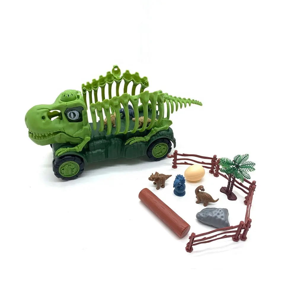 Dinosauro transporter camion giocattolo per bambini dinosauro scheletro ruota libera auto figure di dinosauro giocattolo giocattolo giocattolo set di gioco con luci e suoni