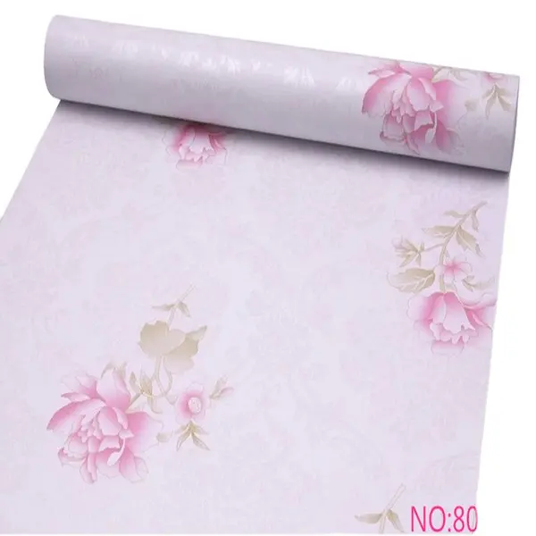 Neue Anpassung Pink Printed klassische PVC Wallpaper für Mädchen Zimmer