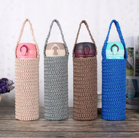 Housse de protection pour bouteille d'eau isolée thermiquement, sac de rangement en maille avec poignée, sac de transport portable pour tasse