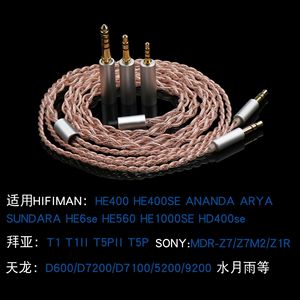 Câble Audio 3 en 1 double 3.5mm en polyuréthane tressé plaqué or pour Hifiman Beyerdynamic Sony Denon Moondrop - Product Image 5