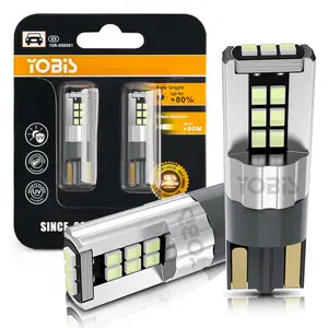 YOBIS Bombillos T10 LED 2016 15SMD Wedge Car Interior Bulb Dome Map Door Courtesy License Plate Lights