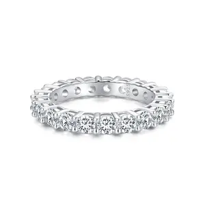 Personnalisé femme en gros meilleur ami printemps anneau s925 simple moderne 2023 argent sterling fiançailles moissanite anneaux de mariage