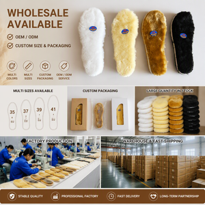 Semelles en peau de mouton australienne, fourrure naturelle, semelles chaudes pour hommes et femmes, chaussures d'hiver, accessoires de chaussures en gros - Product Image 6