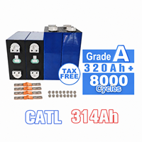 Batterie au phosphate de fer et de lithium CATL 3.2V 314Ah, qualité A, prismatique, cellule 314Ah 320Ah avec 8000 cycles pour les systèmes d'énergie solaire domestique