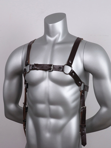 De cuero de los hombres de cinturón de arnés de cuero pecho arnés Gay esclavitud juguetes eróticos LM-022 - Product Image 4