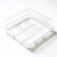 Conteneur d'emballage en blister transparent de qualité alimentaire à compartiments multiples, taille personnalisée, avec couvercle, pour le stockage de produits de boulangerie et de collations