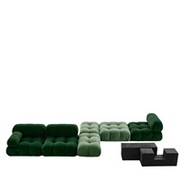Canapé en tissu crème de luxe B&B, design moderne et minimaliste en bois massif, ensemble de salon accessible, combinaison modulaire