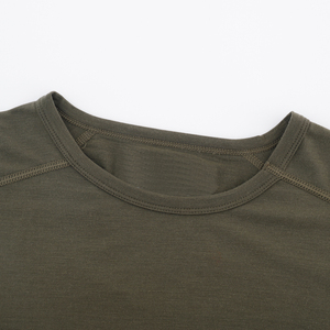 Kemeja lengan panjang <span class=keywords><strong>Merino</strong></span> pria, wol termal leher Crew - Product Image 3