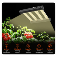 Lampe de culture LED 240W pour plantes d'intérieur, 4 barres, à spectre complet, dimmable, durable, pour serre