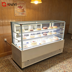 Refrigerador Comercial para Exhibición de Pasteles con Enfriamiento por Aire, Acero Inoxidable, 2 Puertas, Estantes Ajustables para Panadería y Supermercado - Product Image 1