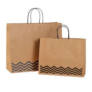 Sac en papier kraft noir robuste de qualité supérieure, grand format A4, écologique, pour la livraison de produits de boulangerie, emballage alimentaire à emporter, vente en gros - Product Image 5